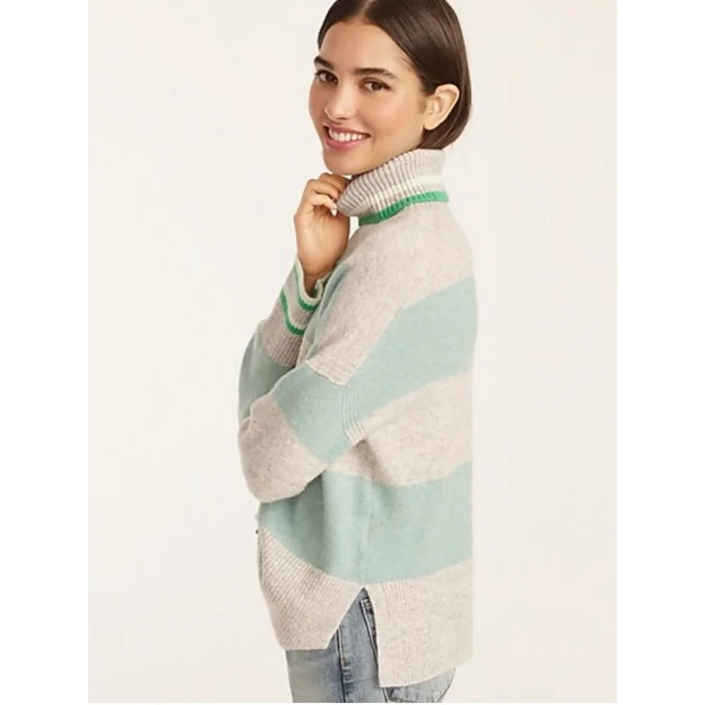 35. J.Crew Striped turtleneck sweater in Supersoft yarn